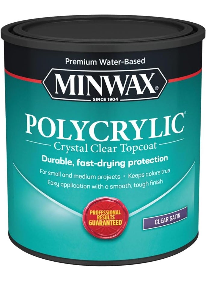 Minwax Water Based Polycrylic Protective Finish 946 ML Clear Satin